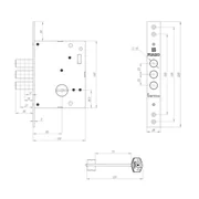 Замок врезной сувальдный TERMO MDV25/S-60.00.3R16 4 key (ключ удл. 120/75 мм), фото 2