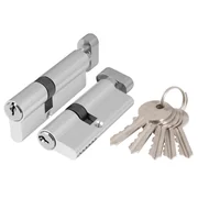 Цилиндровый механизм (AX102/80) AX1002Knob80 (30+10+40) CP хром с вертушкой, фото 1