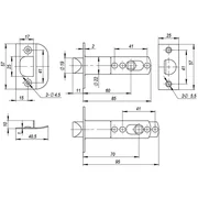 Ручка защелка DK682 CP-BK (6082 CP-B) (фик.) хром, фото 3
