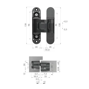 Петля скрытой установки U3D5000.VPG BL черный TECH