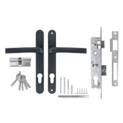 Корпус Ajax (Аякс) цилиндровый в комплекте с ручкой KIT GATE-2085/24 RAL 7016 антрацит, фото 4