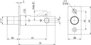 Задвижка врезная DB-PRO.860 (DB 860) CP (хром) 60мм, фото 2