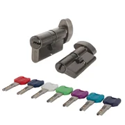 Цилиндровый механизм MaxPro7002Knob52mm(21+10+21) GR графит 7key с вертушкой, фото 1