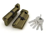 Цилиндровый механизм (100 ZM/60) 1000ZMKnob60(25+10+25) AB бронза 5Key с вертушкой, фото 1