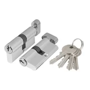 Цилиндровый механизм (AX102/60) AX1002Knob60 (25+10+25)/HD CP хром 4Key с вертушкой, фото 1