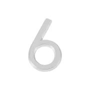 Цифра "6" самоклеящаяся ABS (50х37) (FUARO) CP хром, фото 1