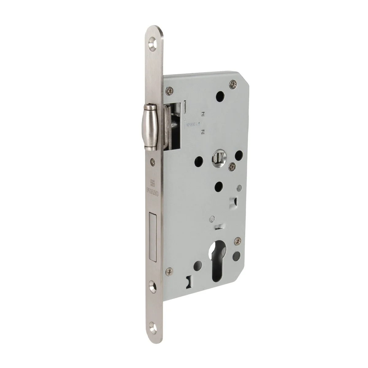 Замок врезной DD.INOX/C-55.72/R с роликовой защелкой (лиц.планка 20 мм)