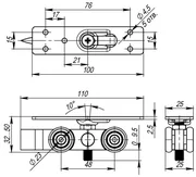 Комплект роликов для раздвижных дверей SLD.Comfort.SET.rollers/80 (Comfort 80/4 kit), фото 2
