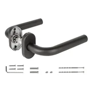 Ручка раздельная R.DSS201-0201P/19 INOX 201 BLACK (овальное основание), фото 3