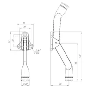 Упор дверной напольный STOPPER-100 BL (черный) козья ножка, фото 2