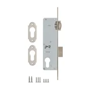 Корпус узкопрофильного замка с роликовой защёлкой 155/P (35 mm) w/b (хром) (без отв. планки), фото 3