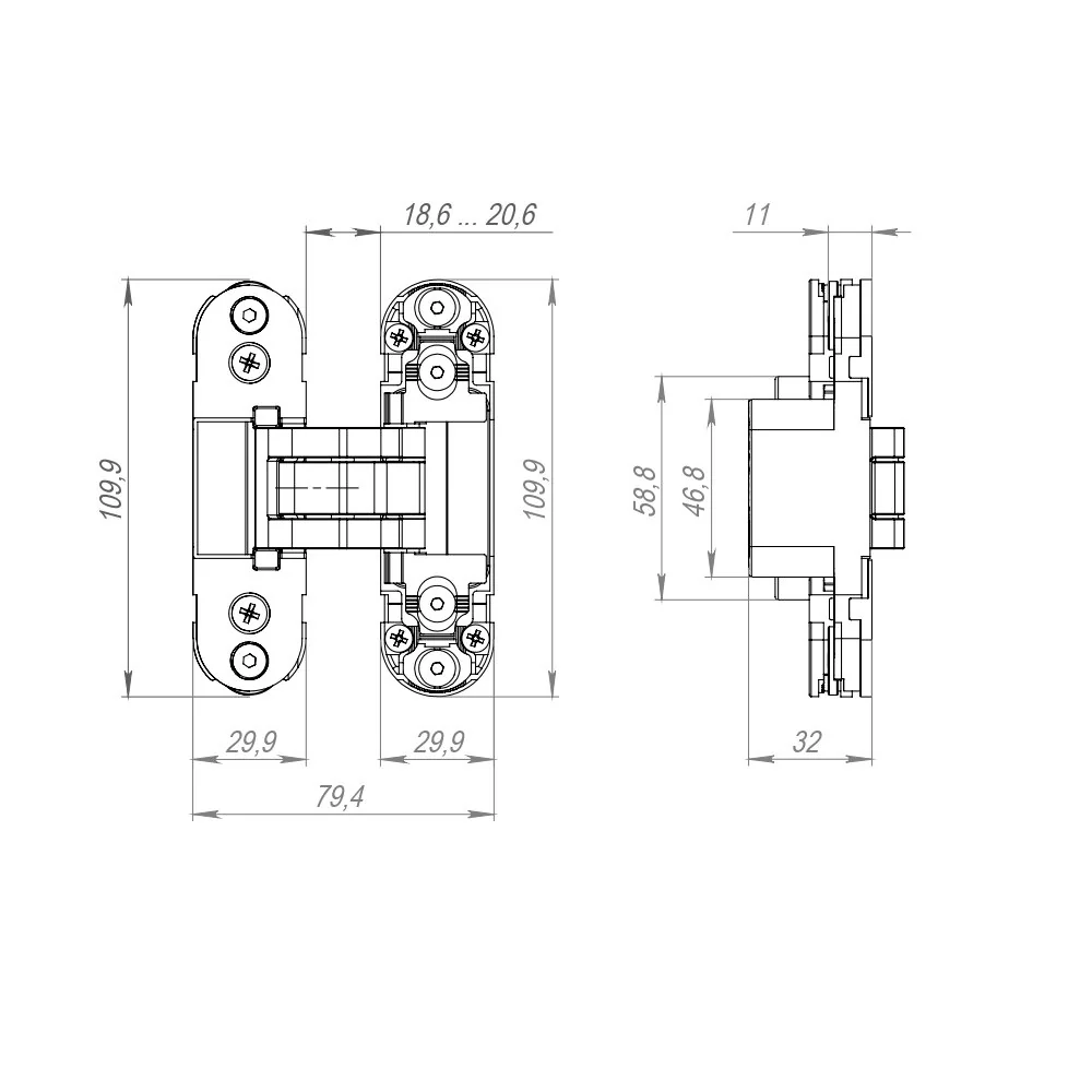 Петля скрытой установки LM/U3D2000.TG BL/FSG флорентийское золото