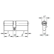 Цилиндровый механизм (AX200/60) AX2000Key60 (25+10+25) CP хром, фото 2