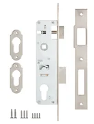 Корпус узкопрофильного замка с защёлкой 153 (30 mm) w/b (никель), фото 3