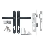 Корпус Ajax (Аякс) цилиндровый в комплекте с ручкой KIT GATE-2585/24 RAL 7016 антрацит, фото 4