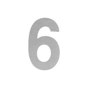 Цифра "6" самоклеящаяся SS304 (50х30) (FUARO) SSC сатинированный хром, фото 1