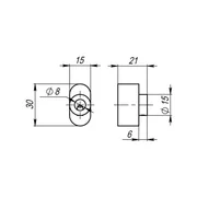 Вертушка на шток цилиндра T.Knob-S (CB-S) GP-2 золото, фото 2