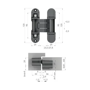 Петля скрытой установки U3D8000.VPG BL черный TECH