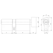 Цилиндровый механизм (AZ202/80) AZ2002Knob80 (40+10+30) CP хром с вертушкой, фото 2