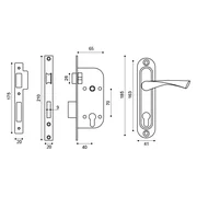Замок цилиндровый в комплекте с ручкой LOCKSET16.CRONA.4070-1 (KIT P16 4070 CRONA) SN матовый никель, фото 3