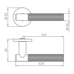 Ручка раздельная R.ARC.R52.FORM SSG-39 сатинированное золото