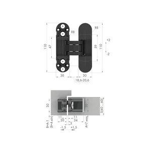 Петля скрытой установки U3D2000.TG SC мат.хром