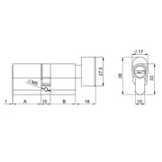Цилиндровый механизм (200 ZM/100) 2000ZM Knob 100 (45+10+45) BL-24 черный 5Key с вертушкой, фото 2