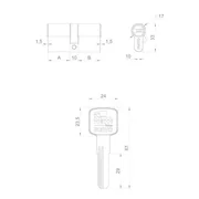 Цилиндровый механизм Z3000Key60(25+10+25) СP хром, фото 2