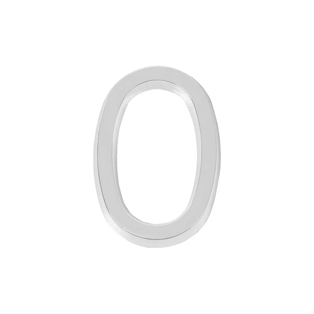 Цифра "0" самоклеящаяся ABS (50х37) (FUARO) CP хром