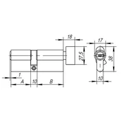 Цилиндровый механизм (AX202/110) AX2002Knob110 (50+10+50) CP хром с вертушкой, фото 2