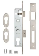 Корпус узкопрофильного замка с защёлкой 153 (20 mm) w/b (никель), фото 3