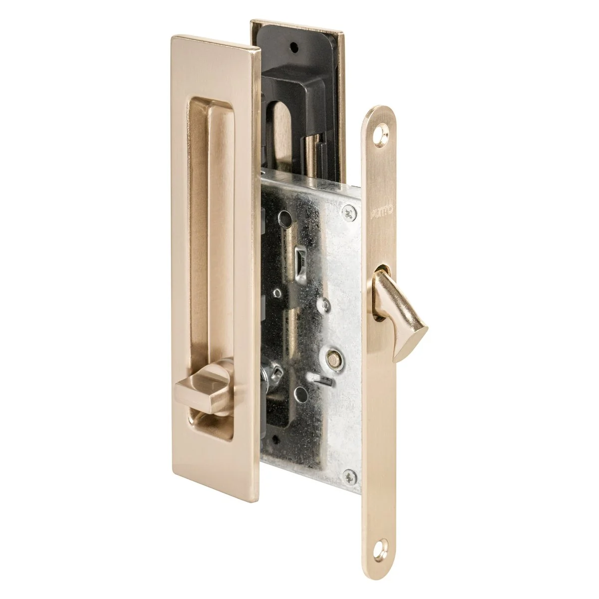 Защелка с ручками для раздвижных дверей SH.SLQ152.011 (Soft LINE SLQ-011) SSG сатинированное золото