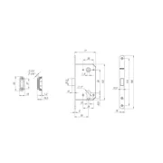 Корпус врезного замка MAGNM85C-50 (M85C-50) GR графит, фото 2