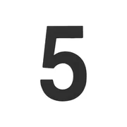 Цифра "5" самоклеящаяся SS304 (50х30) (FUARO) BL черный, фото 1