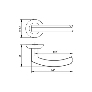 Ручка раздельная R.AR54.ALFA (ALFA AR) 140mm BL-24 черный