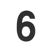 Цифра "6" самоклеящаяся SS304 (50х30) (FUARO) BL черный, фото 1