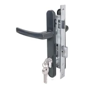 Корпус Ajax (Аякс) цилиндровый в комплекте с ручкой KIT GATE-2585/24 RAL 7016 антрацит, фото 1