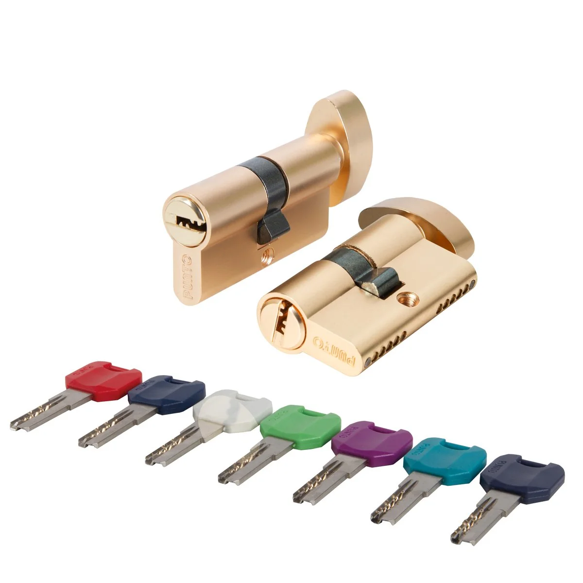 Цилиндровый механизм MaxPro7002Knob70mm(30+10+30) SSG сатинированное золото 7key с вертушкой
