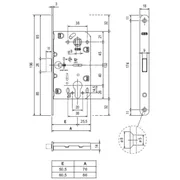 Корпус замка магнит. под цил. MEDIANA POLARIS B06103.50.34.567 с отв. планк B02402.05 (мат хр), фото 2