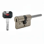 RS5 Цилиндровый механизм под вертушку (дл. шток) Cisa RS5 0R3M7-87.12 (90 мм/55+10+25), НИКЕЛЬ, фото 3