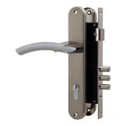 Замок цилиндровый с в комплекте с ручкой LOCKSET.9013 (SET F9011) SN/CP матовый никель, фото 1