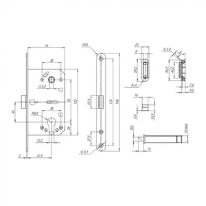 Корпус замка ML85-50/BL SSG (сатинированное золото) блистер