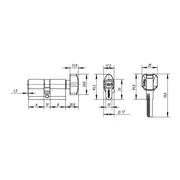 Цилиндровый механизм MaxPro7002Knob65mm(25+10+30) SN никель 7key с вертушкой, фото 2
