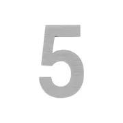 Цифра "5" самоклеящаяся SS304 (50х30) (FUARO) SSC сатинированный хром, фото 1