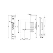 Замок врезной крестообразный 189/4MF (52 mm) (латунь), 5 кл., фото 2