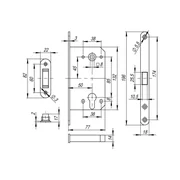 Корпус врезного замка MAGNM85C-50 (M85C-50) SSG сатинированное золото, фото 2