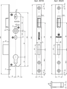 Корпус узкопрофильного замка с защелкой PROF4924-25/92 CP хром, фото 2