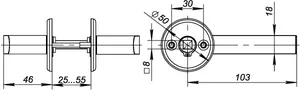 Ручка раздельная R.FIN50.H-0661 (H-0661) СP хром