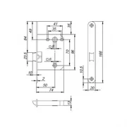Защелка PLASTPL72-R20 (PL72-R20) (врезная) SN мат. никель тех.упаковка без ответной планки, фото 2