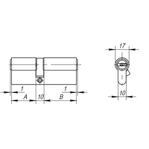 Цилиндровый механизм (AX200/70) AX2000Key70 (30+10+30) CP хром